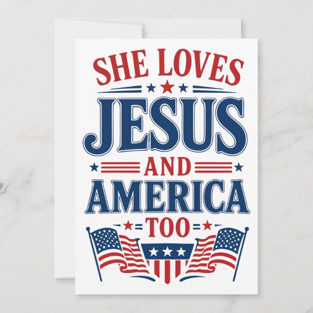 Convites Ela Ama Jesus e a América Também (Frente)