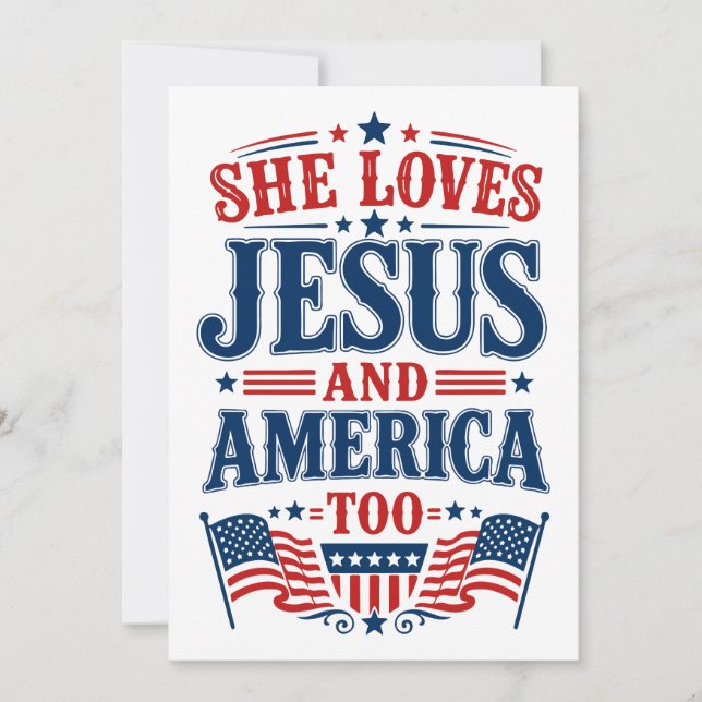 Convites Ela Ama Jesus e a América Também (Frente)