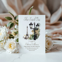 Convites Ela Disse Oui Chá de panela Parisiense Brunch