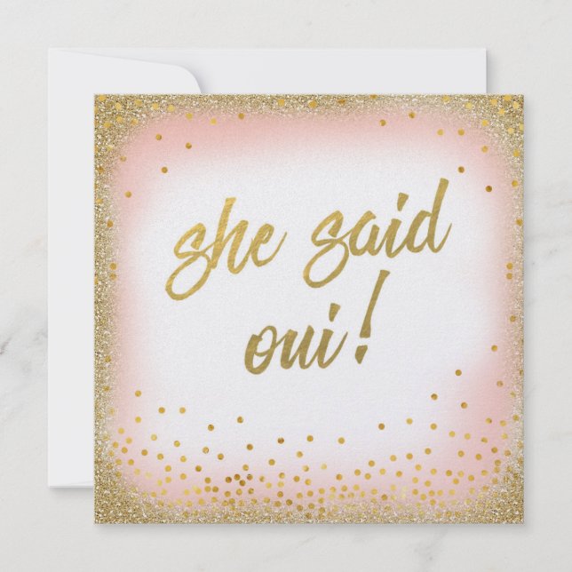Convites Ela disse "Oui Invitation Pearl" (Frente)