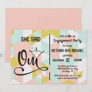 Convites Ela disse que Oui sim festa de noivado moderna