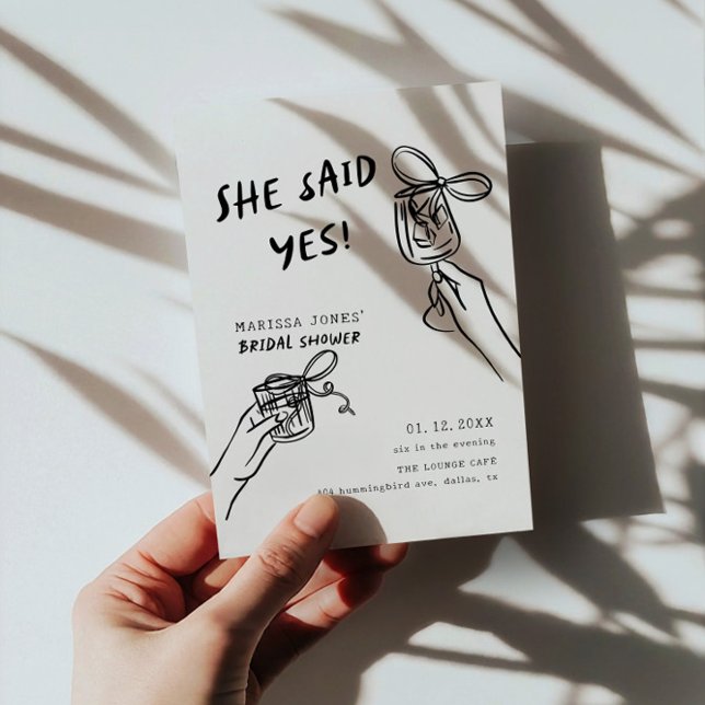 Convites Ela Disse Que Sim! Chá de panela Ilustrado (Criador carregado)