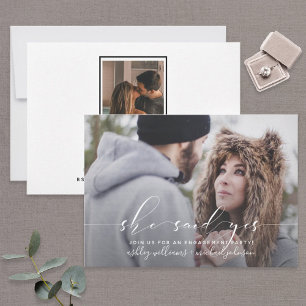 Convites ELA DISSE SIM 2 Festa de noivado de caligrafia