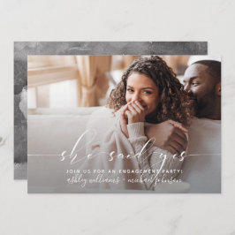 Convites Ela Disse Sim, Festa de noivado de Código QR de Ca