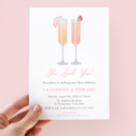 Convites Ela Disse Sim Festa de noivado Hora Do Coquetel