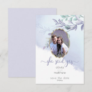 Convites Ela Disse Sim Oval Floral Salvar a Data