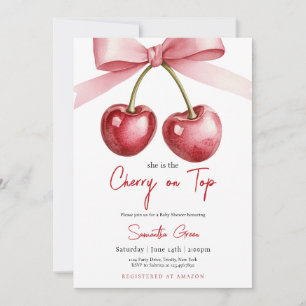 Convites Ela é a Cherry no Top Chá de fraldas