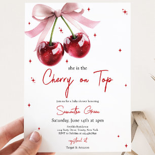 Convites Ela é a Cherry no Top Chá de fraldas