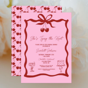 Convites Ela é Casando Arco de Cherry Red Chá de panela