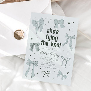 Convites Ela é Casando Chá de panela Arco azul