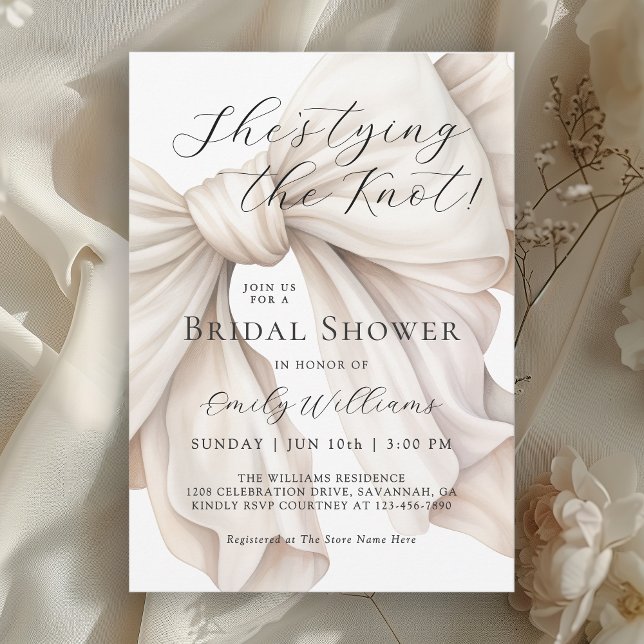 Convites Ela é Chá de panela Arco branco de Casando (Available in both printed and instant download digital formats.)