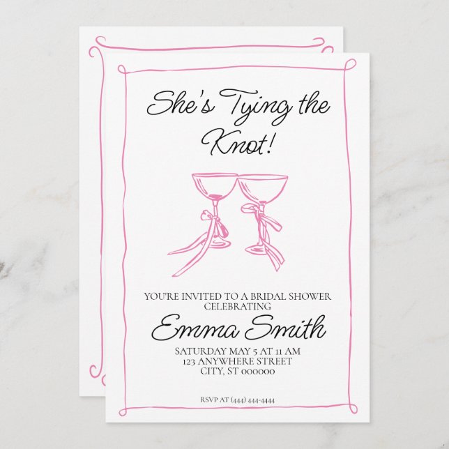 Convites Ela é Chá de panela de Casando (Frente/Verso)