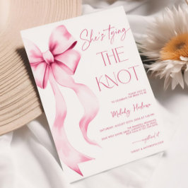 Convites Ela é Chá de panela de Fita de Rosa de Casando