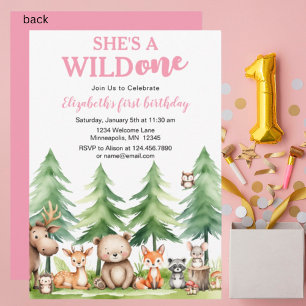 Convites Ela é selvagem - primeiro aniversario de animais d