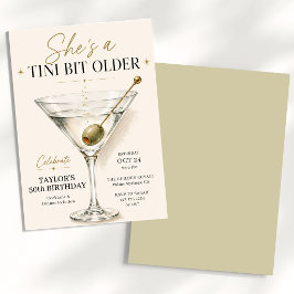 Convites Ela é um Pouco Mais Velha Martini 50º Aniversário