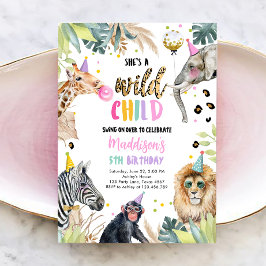 Convites Ela é uma criança selvagem, animais da festa Safar