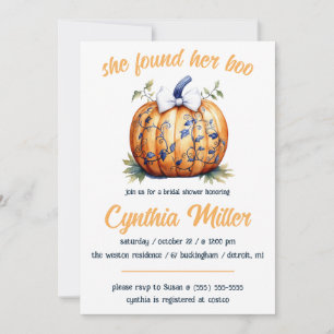 Convites Ela Encontrou Seu Boo! Halloween Themed Chá de pan