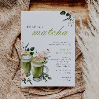 Convites Ela Encontrou Seu Chá de Noiva de Matcha Perfeito