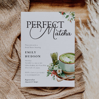 Convites Ela Encontrou Seu Chá de Noiva de Matcha Perfeito
