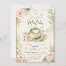 Convites Ela Encontrou Seu Chá de Noiva Temático de Matcha 