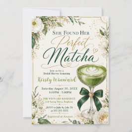 Convites Ela Encontrou Seu Chá de Noiva Temático de Matcha 