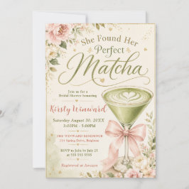 Convites Ela Encontrou Seu Chá de Noiva Temático de Matcha 
