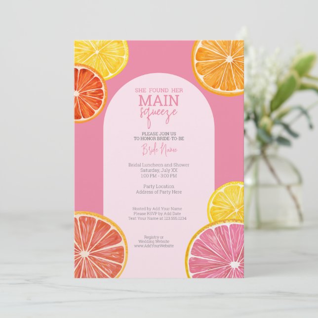 Convites Ela Encontrou Seu Chá de panela De Apertar Princip (Em pé/Frente)