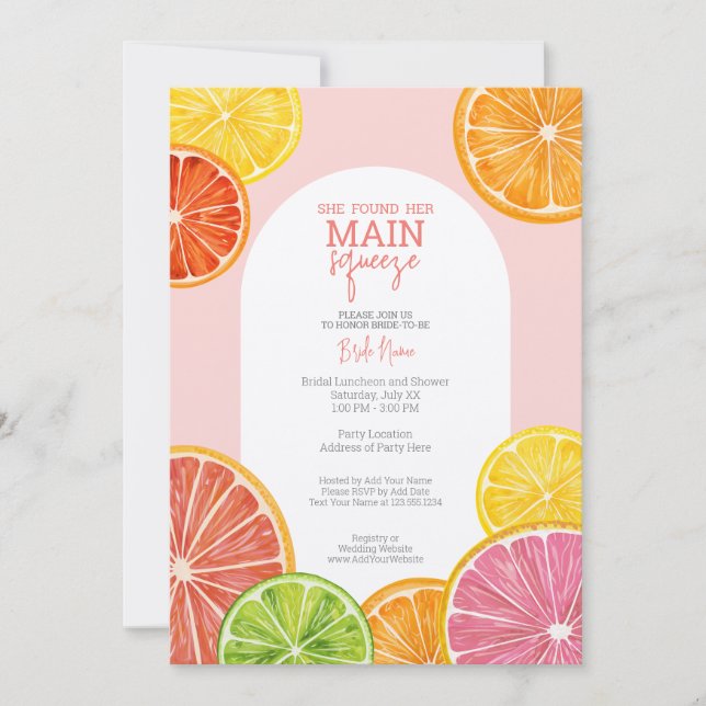 Convites Ela Encontrou Seu Chá de panela De Apertar Princip (Frente)