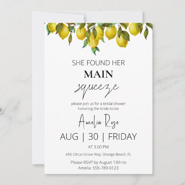 Convites ela encontrou seu chá de panela de aperto principa (Frente)