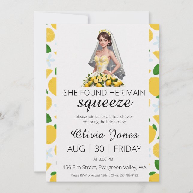 Convites ela encontrou seu chá de panela de aperto principa (Frente)