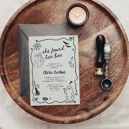 Convites Ela Encontrou Seu Chá de panela De Halloween De Bo