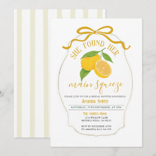 Convites Ela encontrou seu chá de panela de limão apertado