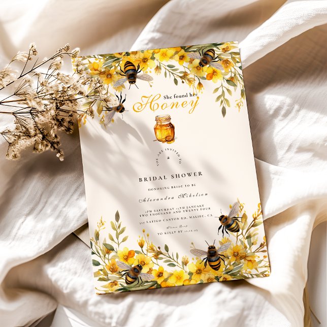 Convites Ela Encontrou Seu Chá de panela Rústico De Mel (Criador carregado)