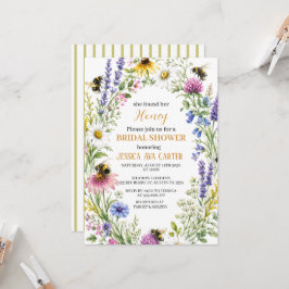 Convites Ela encontrou seu Chuveiro de Noiva Honey Wildflow