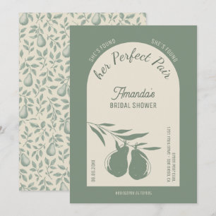 Convites Ela encontrou seu perfeito Chá de panela de pera