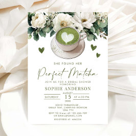 Convites Ela Encontrou Seu Perfeito Chá de panela Matcha