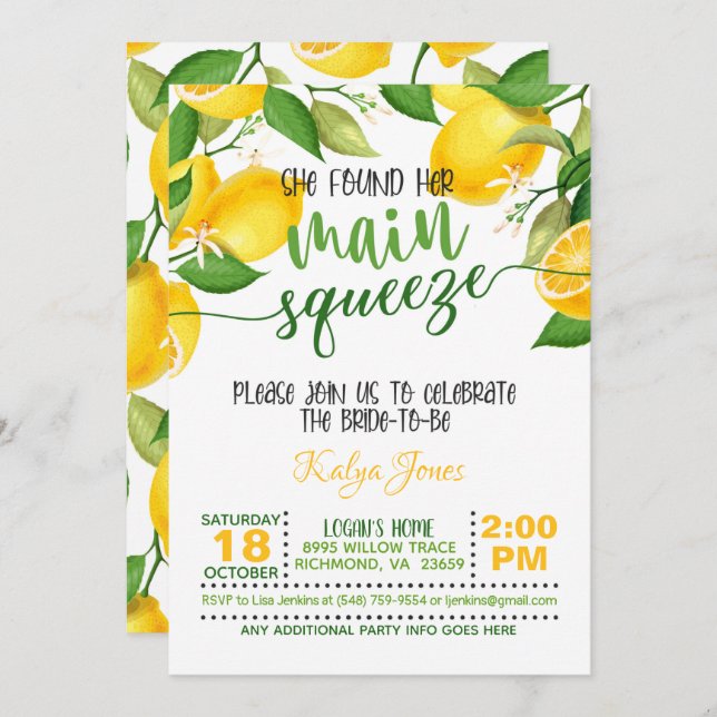 Convites Ela Encontrou Seu Principal Comichão - Chá de pane (Frente/Verso)