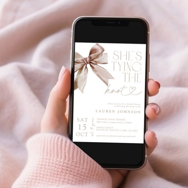 Convites Ela está amarrando o Knot Elegant Bridal Shower (Criador carregado)