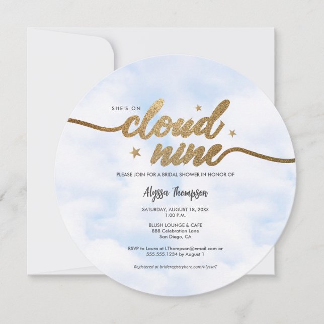 Convites Ela está em Nuvens de Chás de panela Sonhadores da (Frente)