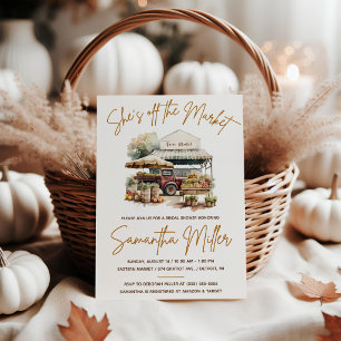 Convites Ela está fora do mercado!  Chá de noiva no mercado