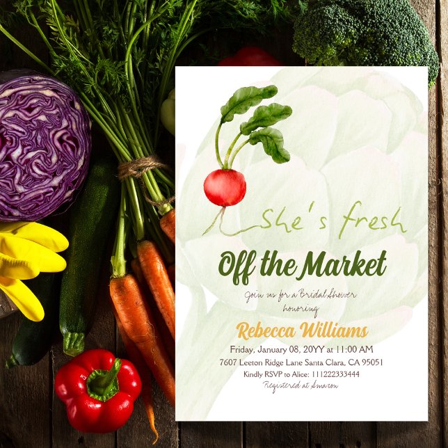 Convites Ela está fresca do Chá de panela de mercado (Criador carregado)