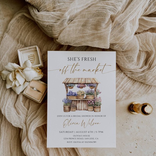 Convites Ela está fresca do Chá de panela de mercado (Criador carregado)