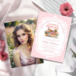 Convites Ela está fresca do Chá de panela Floral de Mercado