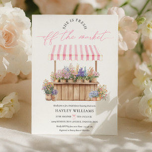 Convites Ela Está Fresca Do Mercado, Chá de panela Rosa