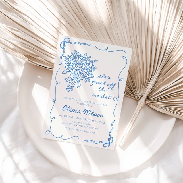 Convites Ela está fresca fora do Chá de panela de mercado - (Criador carregado)