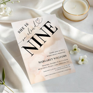 Convites Ela está no Chá de panela Cloud Nine Heart Script