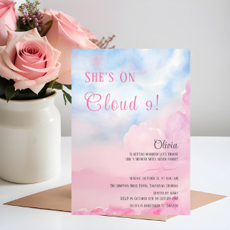 Convites Ela está no Chá de panela de Aquarela Rosa 9