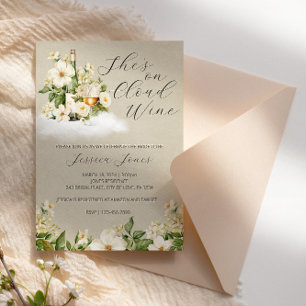 Convites Ela está no Chá de panela de Vinho na Nuvem