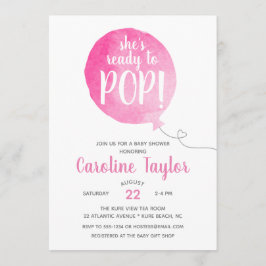 Convites Ela está pronta para Chá de Cinza rosa-Pop