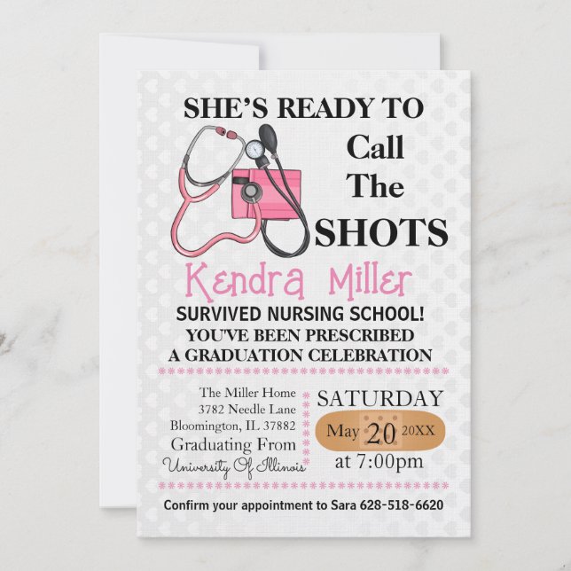 Convites Ela está pronta para chamar os sapatos de enfermag (Frente)